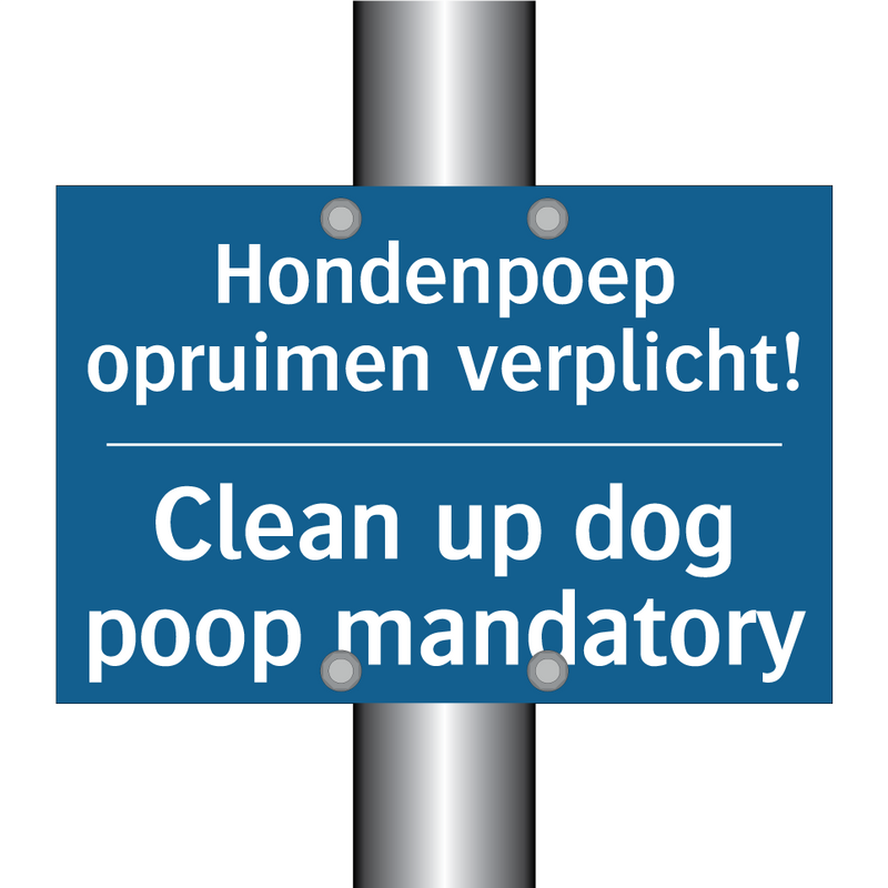 Hondenpoep opruimen verplicht! - Clean up dog poop mandatory