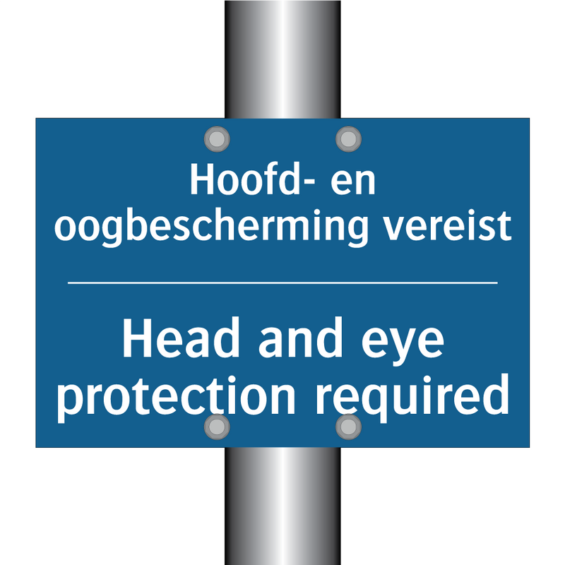 Hoofd- en oogbescherming vereist /.../ - Head and eye protection required /.../