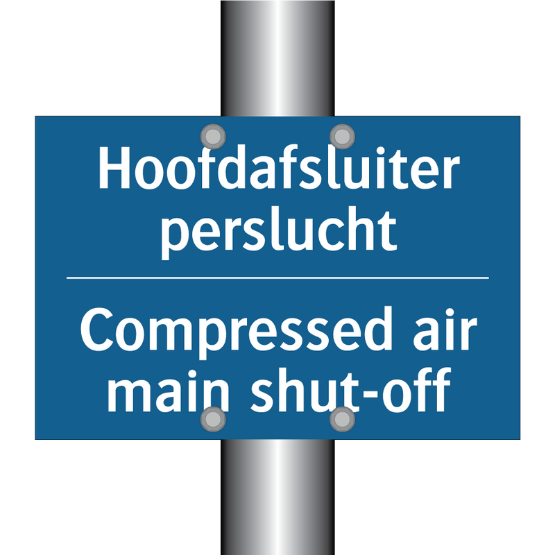 Hoofdafsluiter perslucht - Compressed air main shut-off