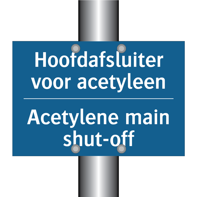 Hoofdafsluiter voor acetyleen - Acetylene main shut-off