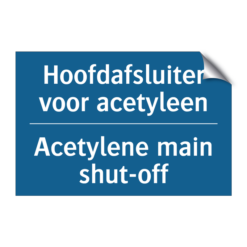 Hoofdafsluiter voor acetyleen - Acetylene main shut-off