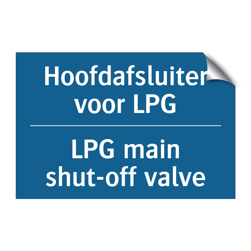 Hoofdafsluiter voor LPG - LPG main shut-off valve