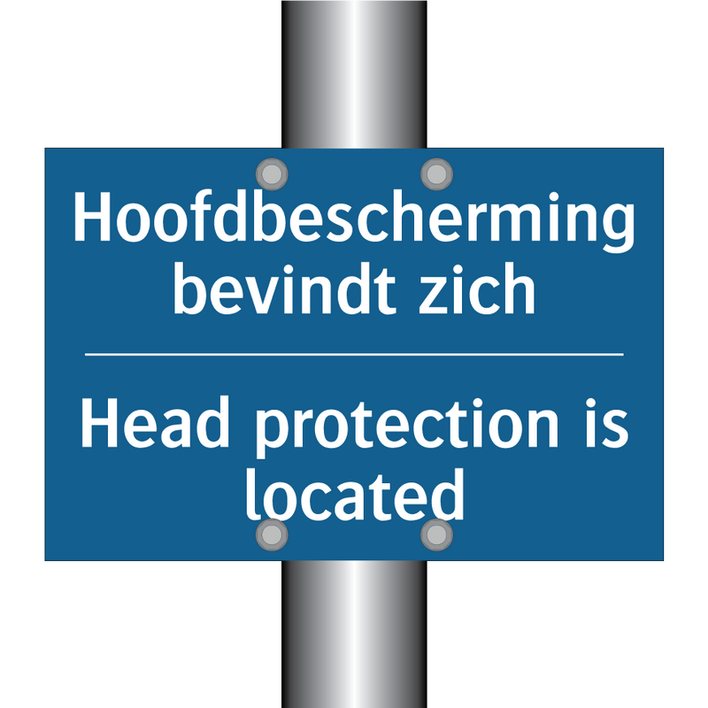 Hoofdbescherming bevindt zich - Head protection is located