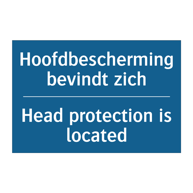 Hoofdbescherming bevindt zich - Head protection is located