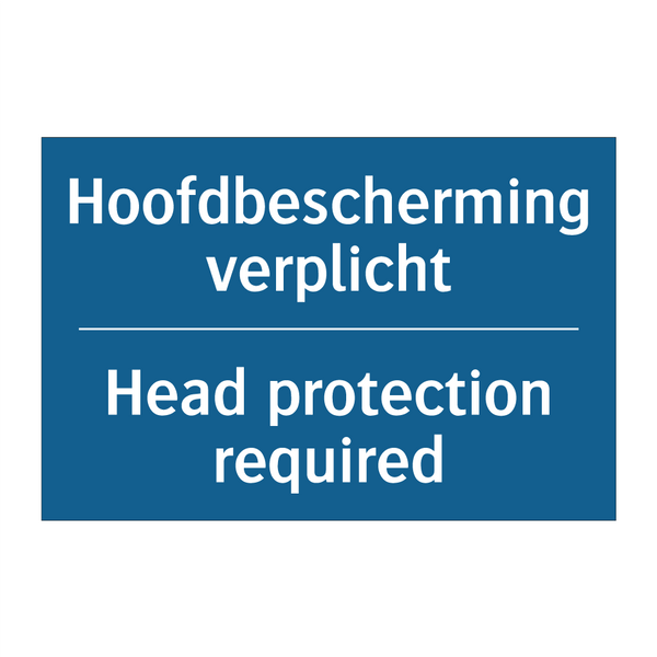 Hoofdbescherming verplicht - Head protection required