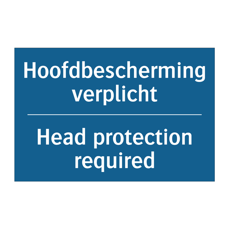 Hoofdbescherming verplicht - Head protection required