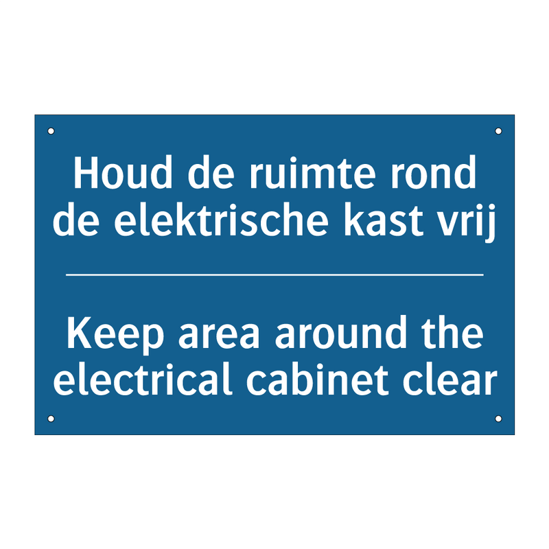 Houd de ruimte rond de elektrische /.../ - Keep area around the electrical /.../