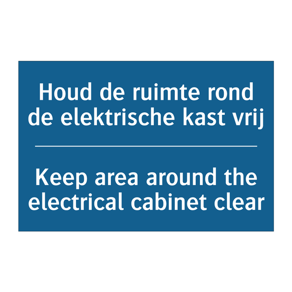 Houd de ruimte rond de elektrische /.../ - Keep area around the electrical /.../