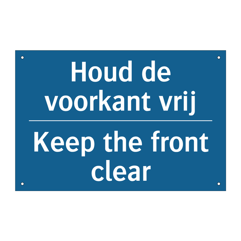 Houd de voorkant vrij - Keep the front clear & Houd de voorkant vrij - Keep the front clear