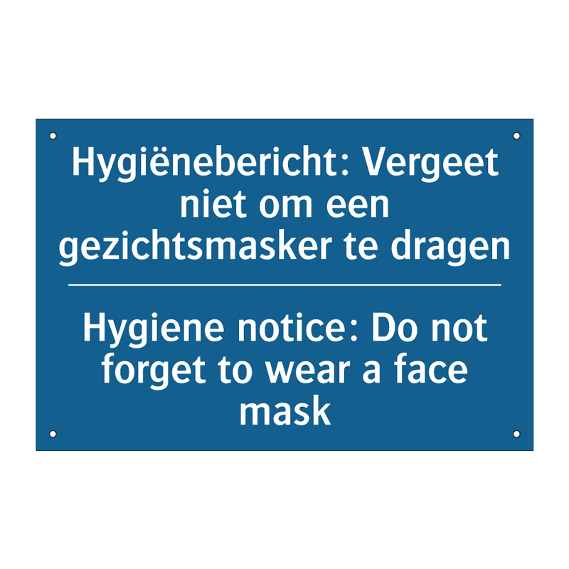 Hygiënebericht: Vergeet niet om /.../ - Hygiene notice: Do not forget /.../