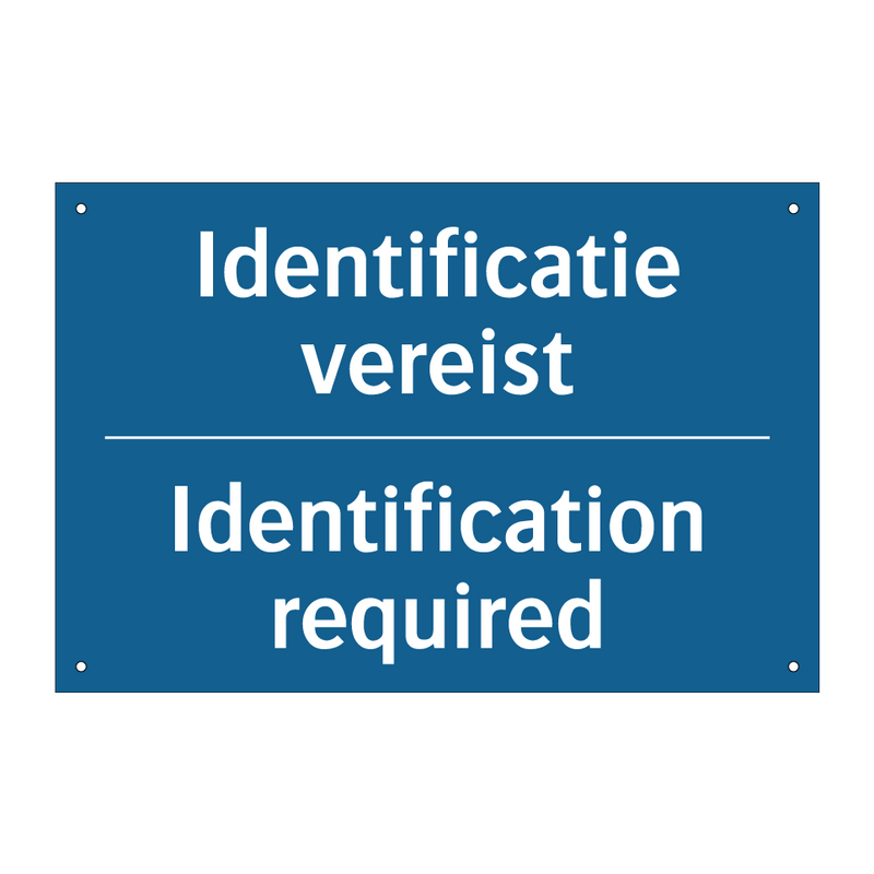 Identificatie vereist - Identification required & Identificatie vereist - Identification required