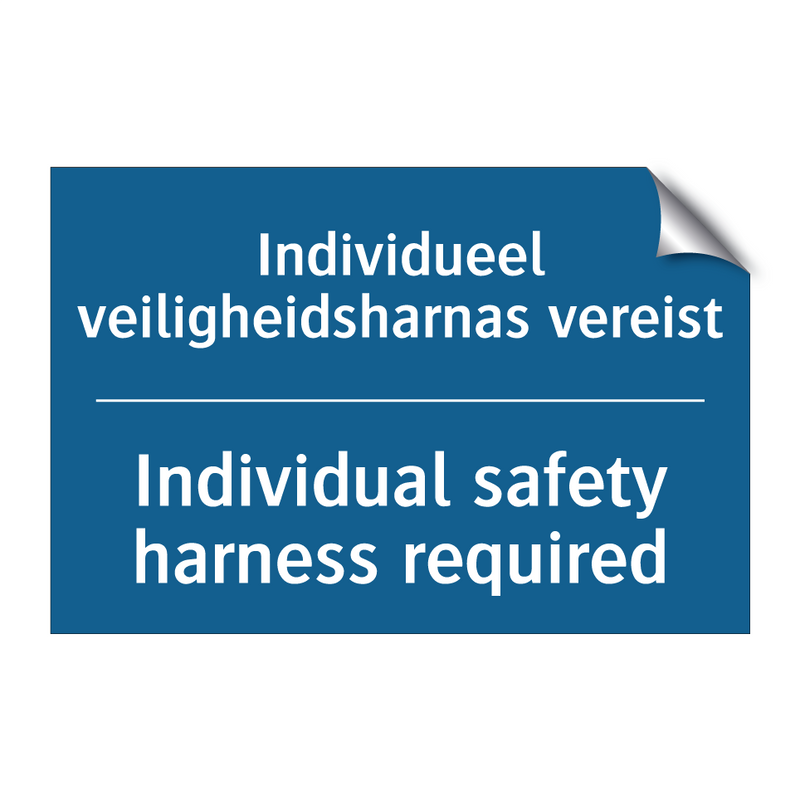 Individueel veiligheidsharnas /.../ - Individual safety harness required /.../