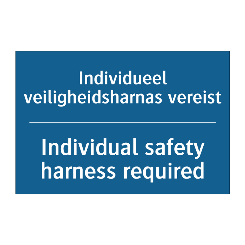 Individueel veiligheidsharnas /.../ - Individual safety harness required /.../