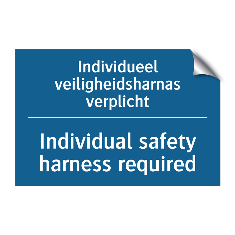 Individueel veiligheidsharnas /.../ - Individual safety harness required /.../