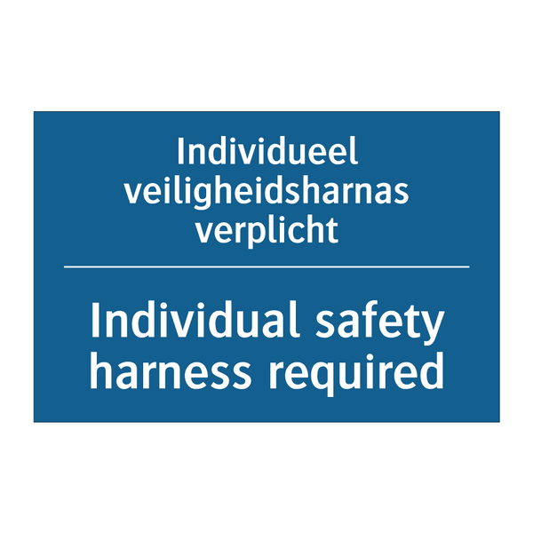 Individueel veiligheidsharnas /.../ - Individual safety harness required /.../