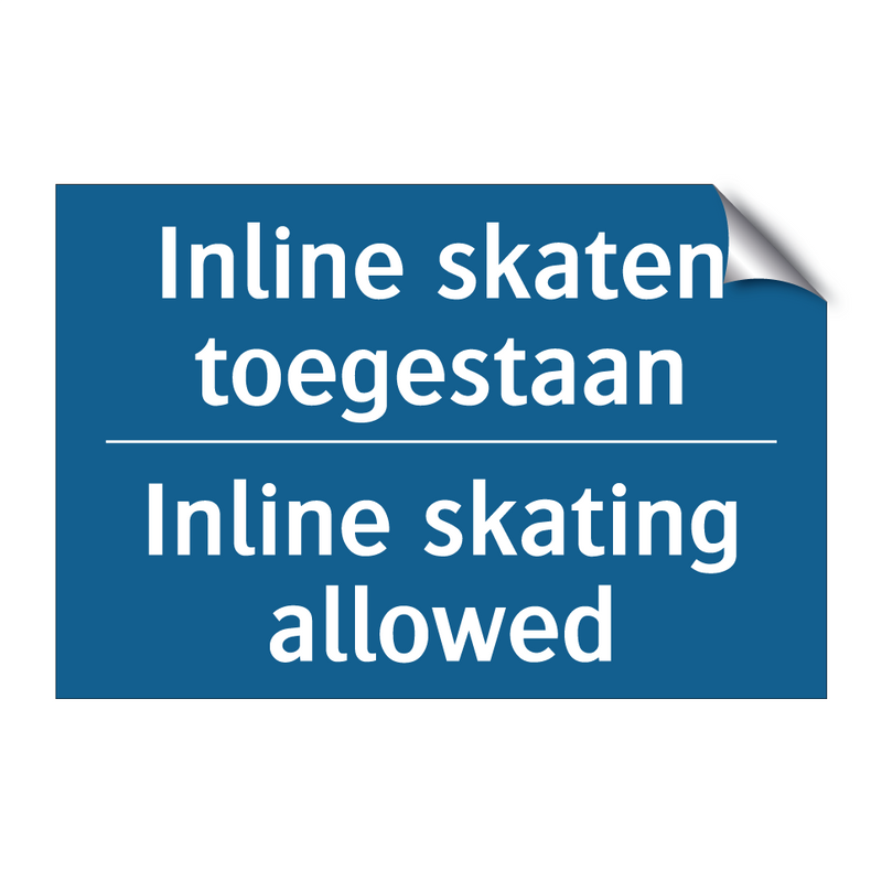 Inline skaten toegestaan - Inline skating allowed