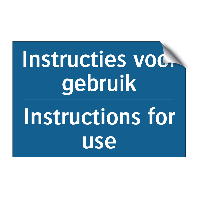 Instructies voor gebruik - Instructions for use & Instructies voor gebruik - Instructions for use