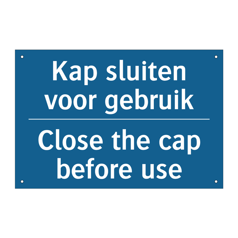 Kap sluiten voor gebruik - Close the cap before use