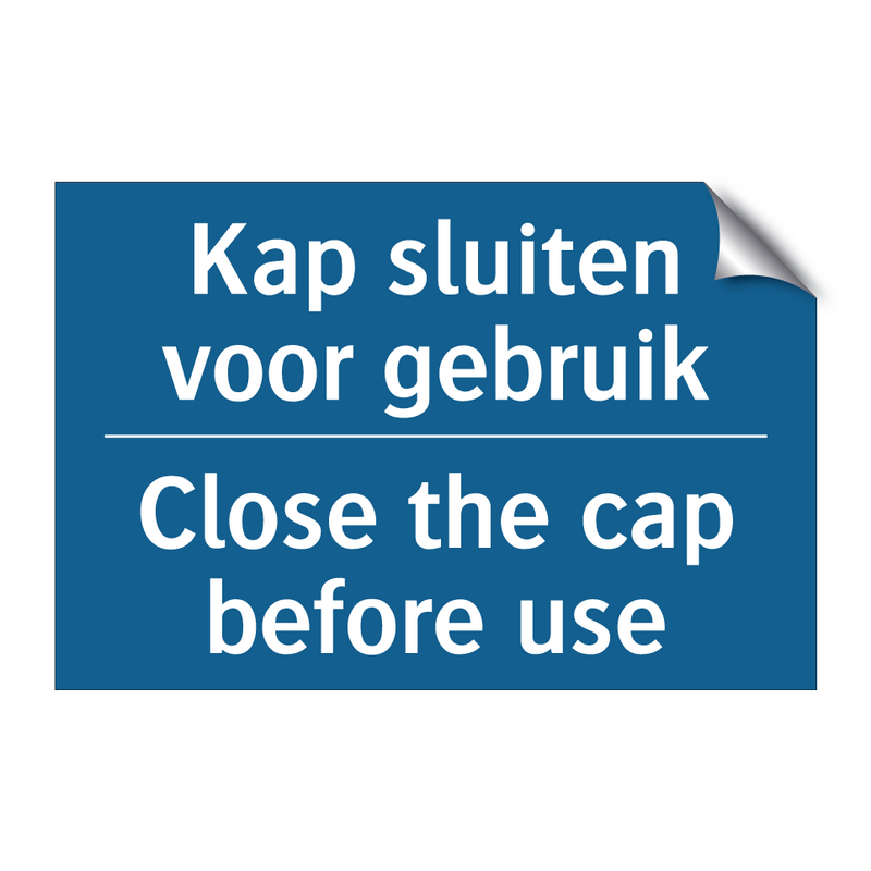 Kap sluiten voor gebruik - Close the cap before use