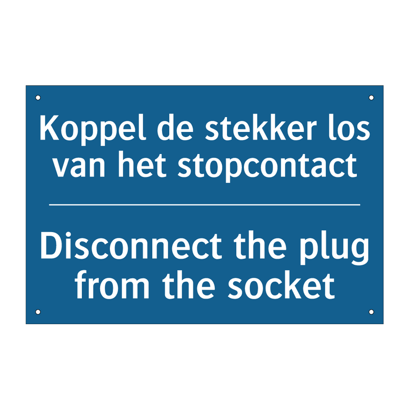 Koppel de stekker los van het /.../ - Disconnect the plug from the socket /.../