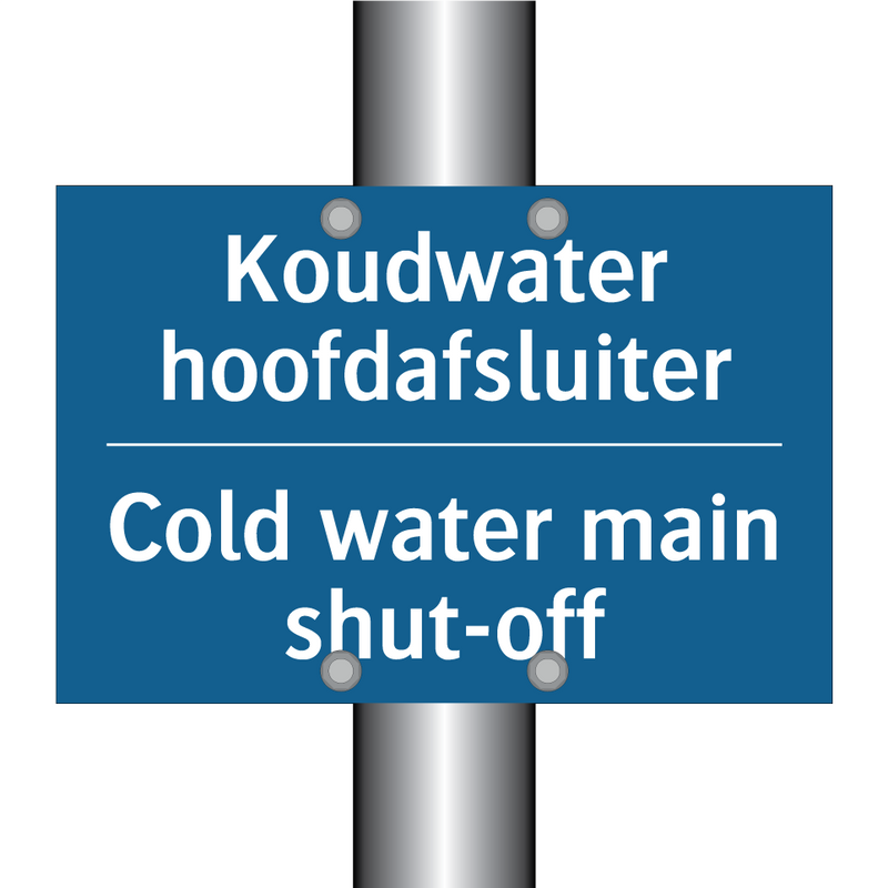 Koudwater hoofdafsluiter - Cold water main shut-off