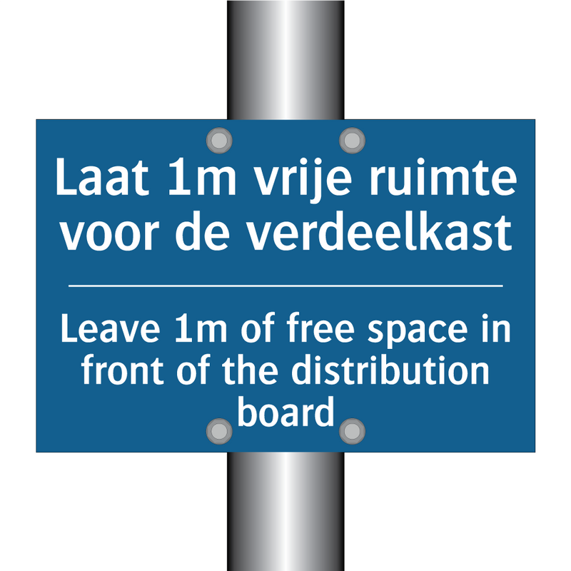 Laat 1m vrije ruimte voor de verdeelkast /.../ - Leave 1m of free space in front /.../