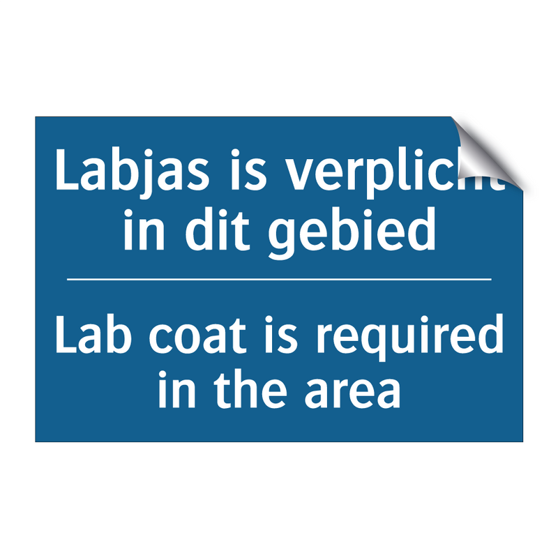 Labjas is verplicht in dit gebied /.../ - Lab coat is required in the area /.../