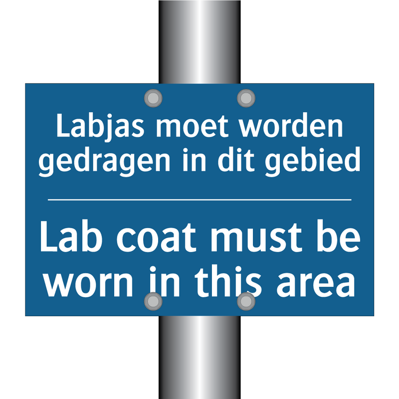 Labjas moet worden gedragen in /.../ - Lab coat must be worn in this /.../