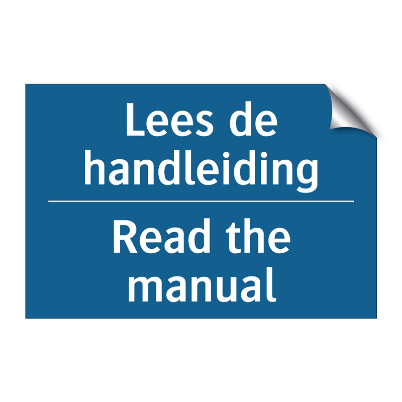 Lees de handleiding - Read the manual & Lees de handleiding - Read the manual