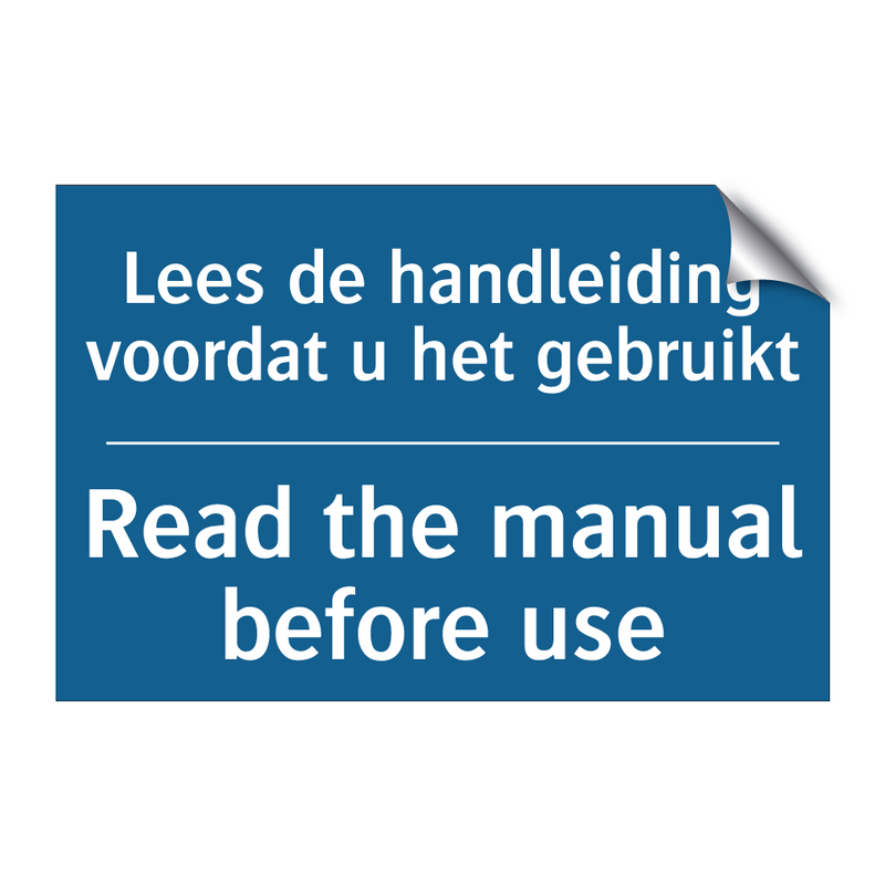 Lees de handleiding voordat u /.../ - Read the manual before use