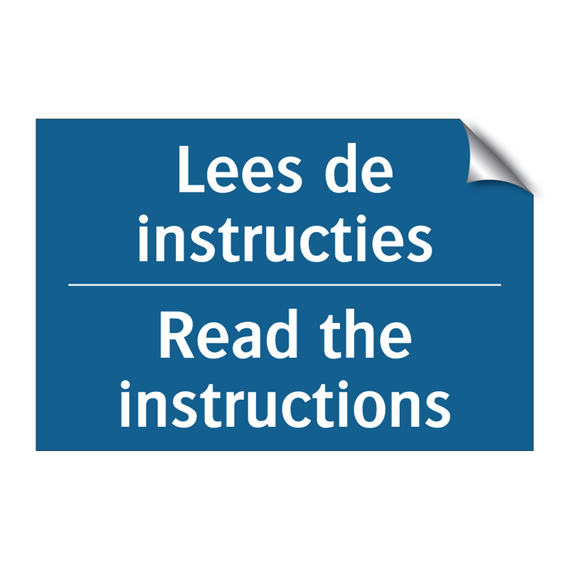 Lees de instructies - Read the instructions & Lees de instructies - Read the instructions