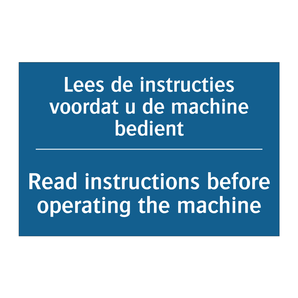 Lees de instructies voordat u /.../ - Read instructions before operating /.../