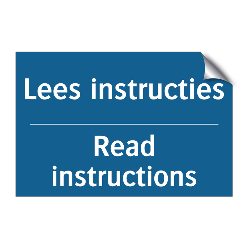 Lees instructies - Read instructions & Lees instructies - Read instructions