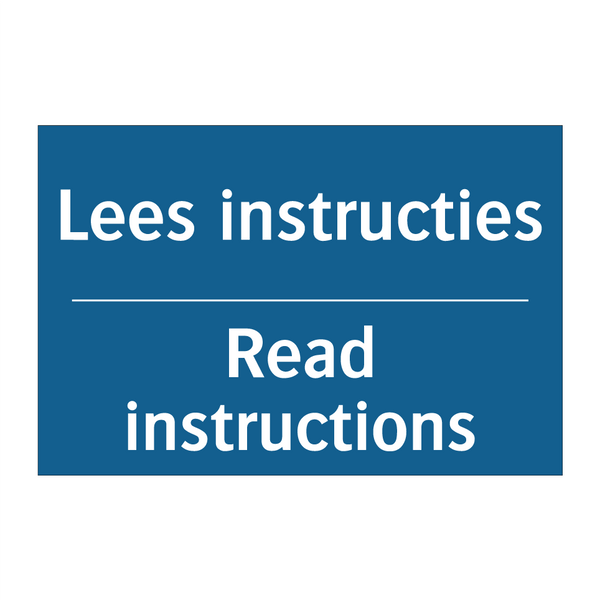 Lees instructies - Read instructions & Lees instructies - Read instructions