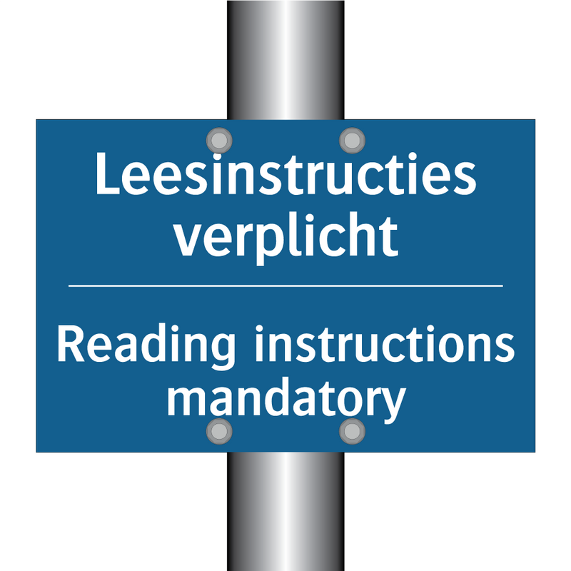 Leesinstructies verplicht - Reading instructions mandatory