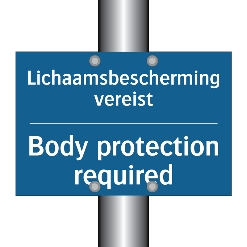 Lichaamsbescherming vereist - Body protection required