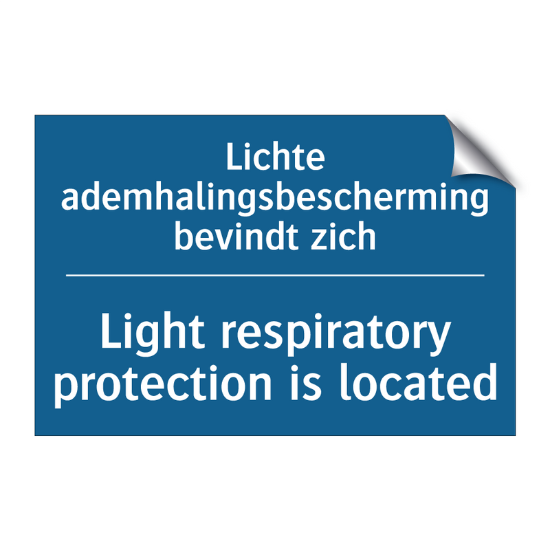 Lichte ademhalingsbescherming /.../ - Light respiratory protection is /.../