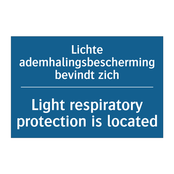 Lichte ademhalingsbescherming /.../ - Light respiratory protection is /.../