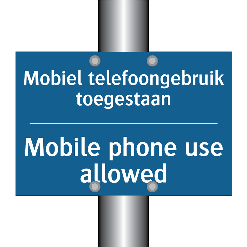 Mobiel telefoongebruik toegestaan /.../ - Mobile phone use allowed