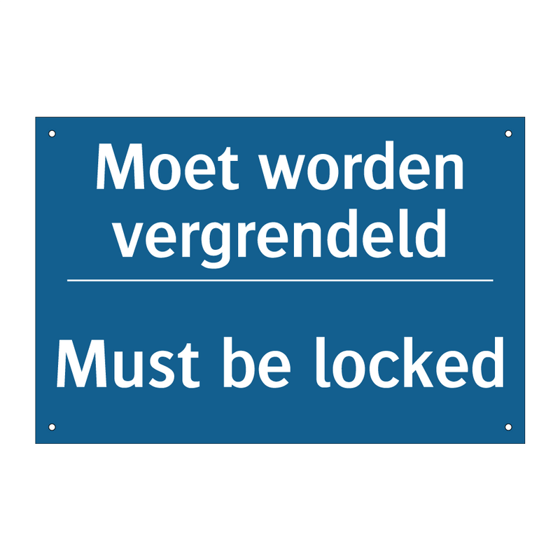 Moet worden vergrendeld - Must be locked & Moet worden vergrendeld - Must be locked