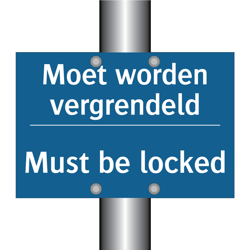 Moet worden vergrendeld - Must be locked & Moet worden vergrendeld - Must be locked