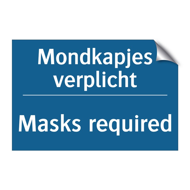 Mondkapjes verplicht - Masks required & Mondkapjes verplicht - Masks required