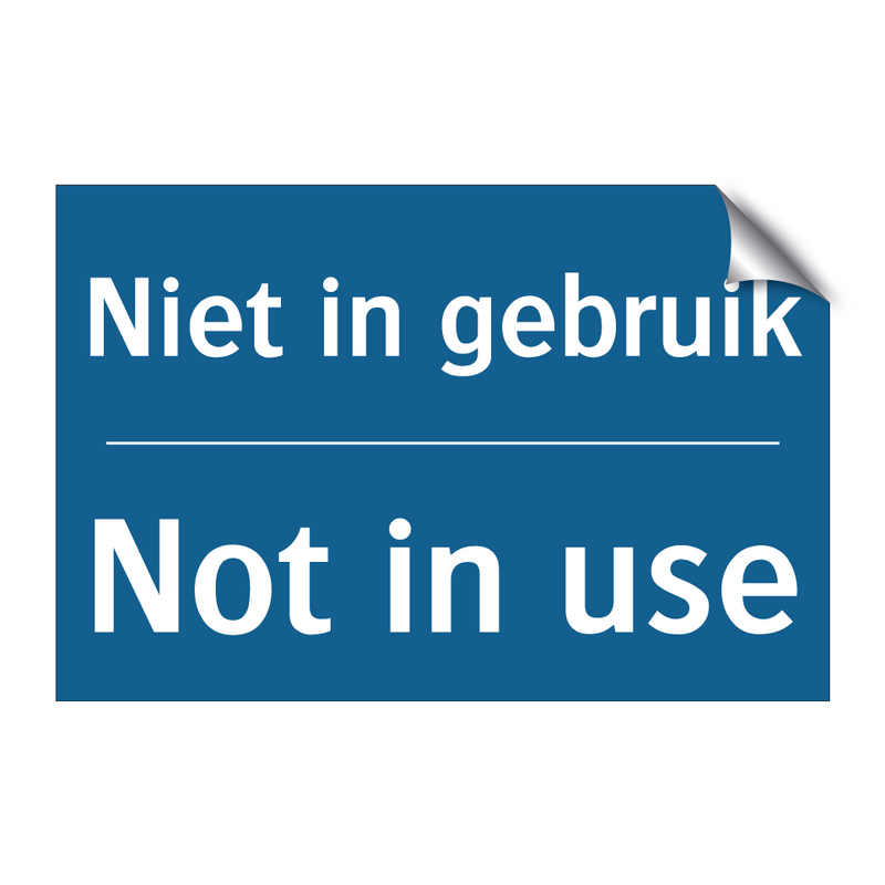 Niet in gebruik - Not in use & Niet in gebruik - Not in use & Niet in gebruik - Not in use