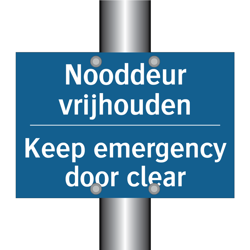 Nooddeur vrijhouden - Keep emergency door clear & Nooddeur vrijhouden - Keep emergency door clear