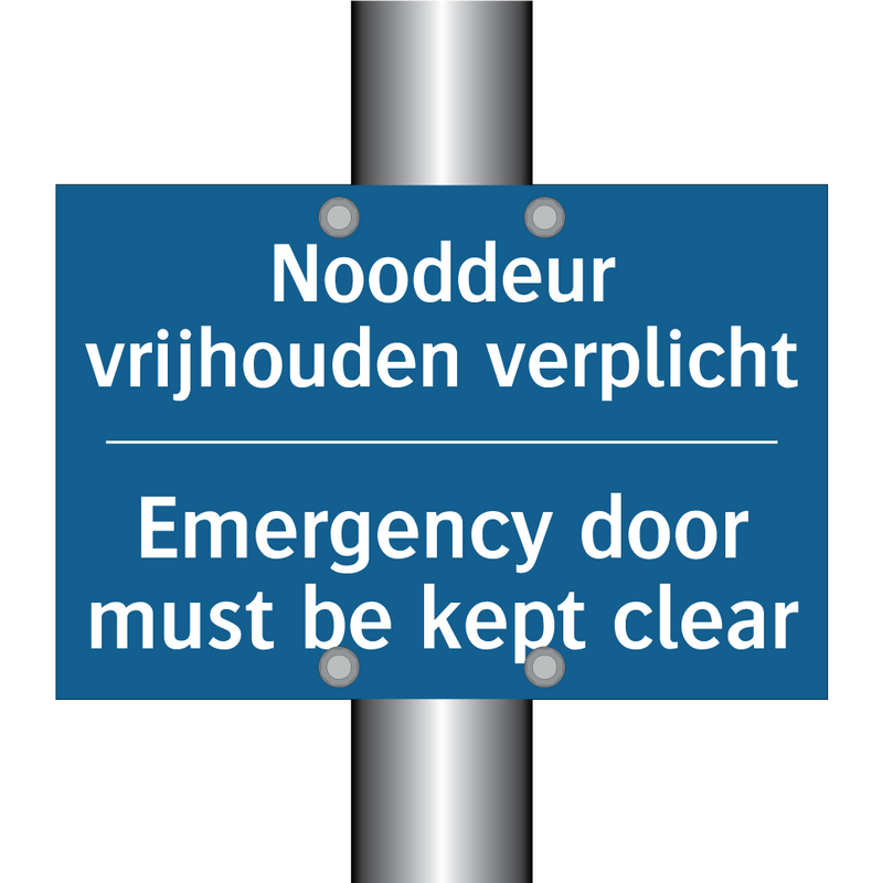 Nooddeur vrijhouden verplicht - Emergency door must be kept clear /.../