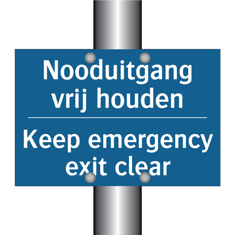 Nooduitgang vrij houden - Keep emergency exit clear