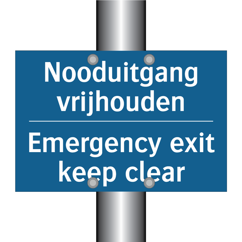 Nooduitgang vrijhouden - Emergency exit keep clear