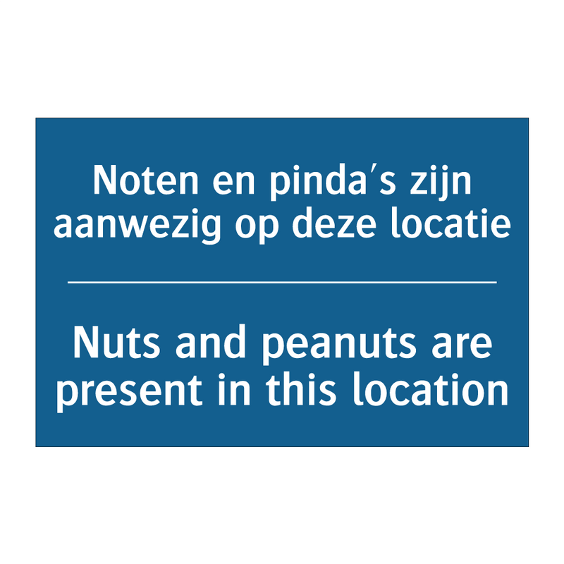 Noten en pinda's zijn aanwezig /.../ - Nuts and peanuts are present in /.../