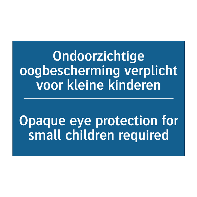 Ondoorzichtige oogbescherming /.../ - Opaque eye protection for small /.../