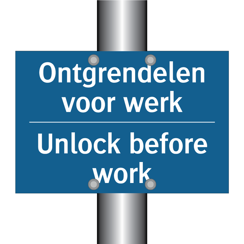 Ontgrendelen voor werk - Unlock before work & Ontgrendelen voor werk - Unlock before work